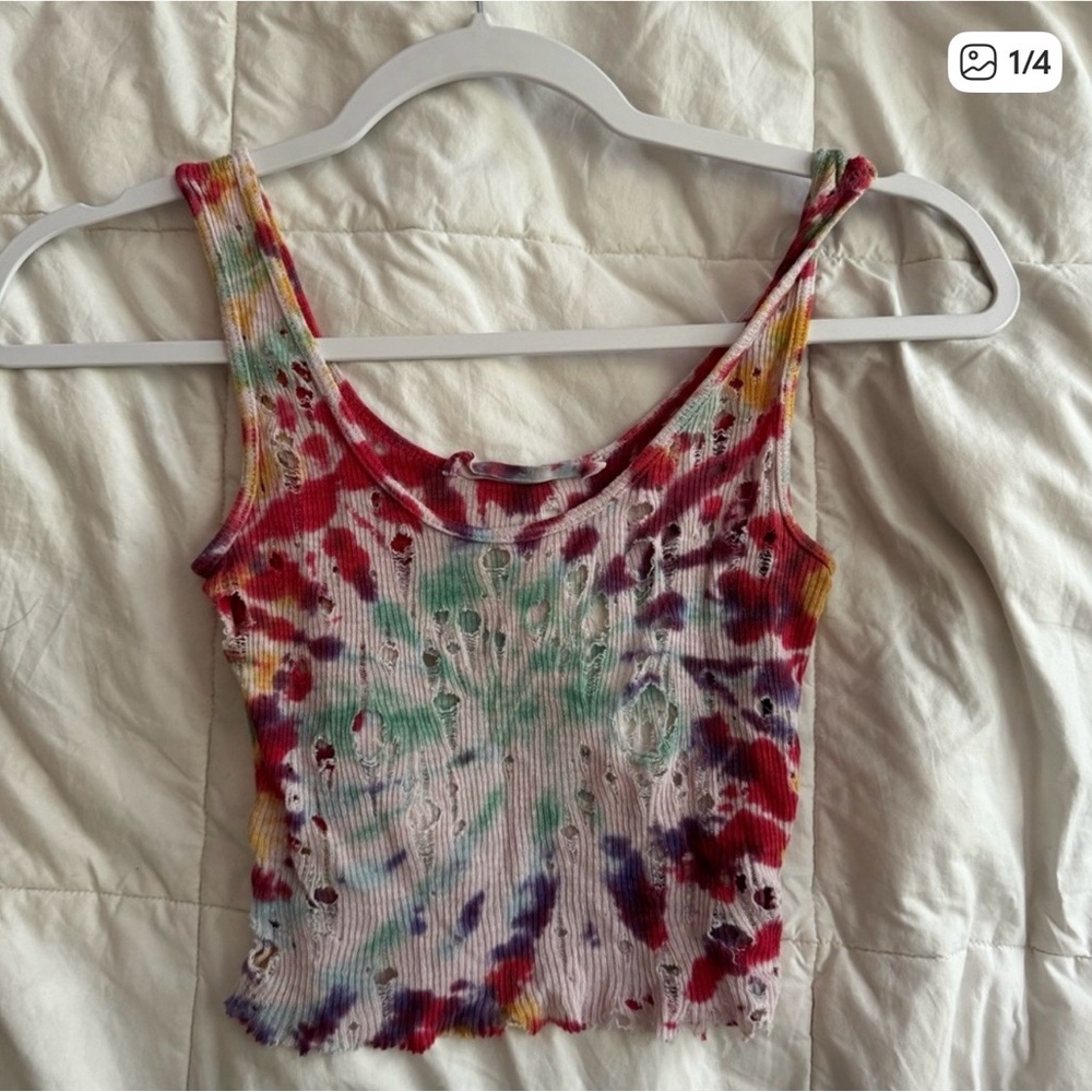 LF Emma and Sam Colorful Tie-Dye Women's Tank Top